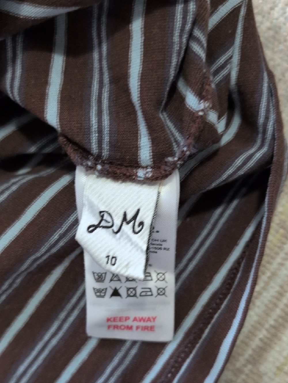 Damson Madder Ariel Relaxed Tee - brown/blue stripe - Picture 5 of 7